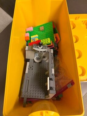 Lego Bright Yellow 8-Stud Brick Storage Case with legos